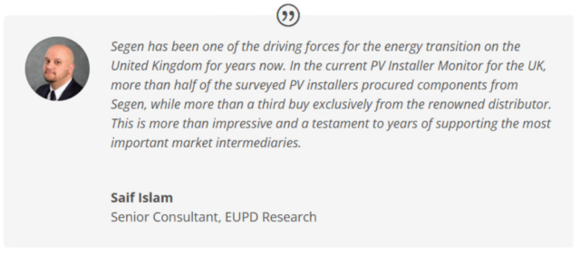 Quote from Saif Islam, EUPD Research